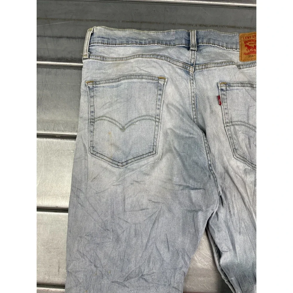Levis 514 Slim Straight Jeans Mens 36x32 Blue Light Wash‎ Denim